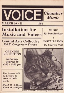 Invitation to Voice Chamber Music installation, mid-1980s collaboration with Artist Charles Hall