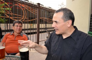 Miguel Ortega (right) with Roberto Bedoya