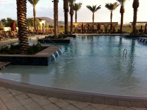 Looking south toward the pool and the lawn where Fiesta Garibaldi will take place this year.