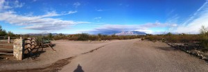 A pan created using Pano for iPhone at Wild Horse ranch. Notice the doubling in the mountains.