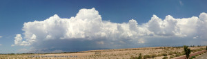 Catalina and Rincon mountain ranges under clouds