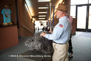 Tour guide with iron meteor chunk