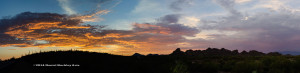 Valencia and Mission area, Tucson, Arizona, at sunset.