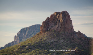 One of the odd-shaped cluster of mountains nearby.